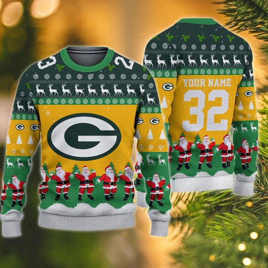 Green Bay Packers Personalized Christmas Ugly Sweater