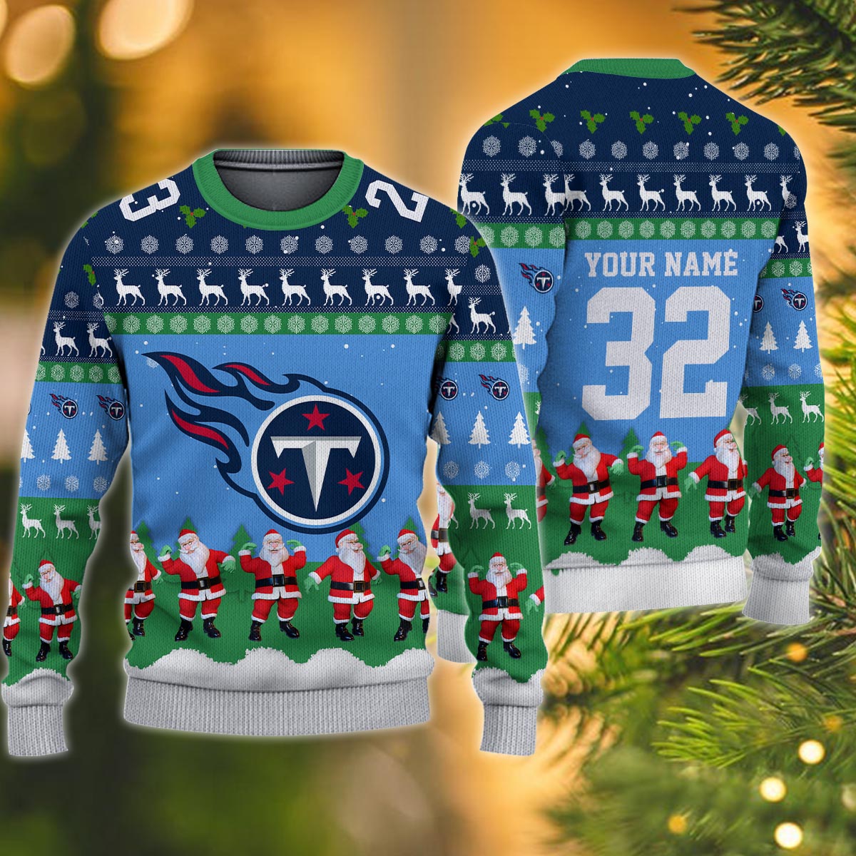 Tennessee Titans Personalized Christmas Ugly Sweater