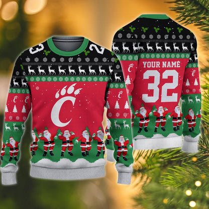 Cincinnati Bearcats Personalized Christmas Ugly Sweater