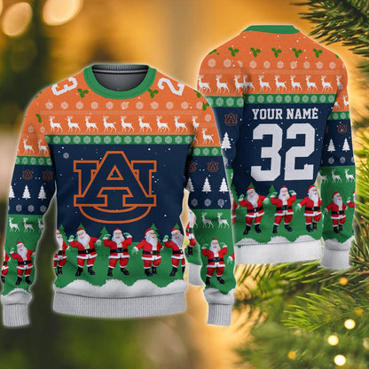 Auburn Tigers Personalized Christmas Ugly Sweater