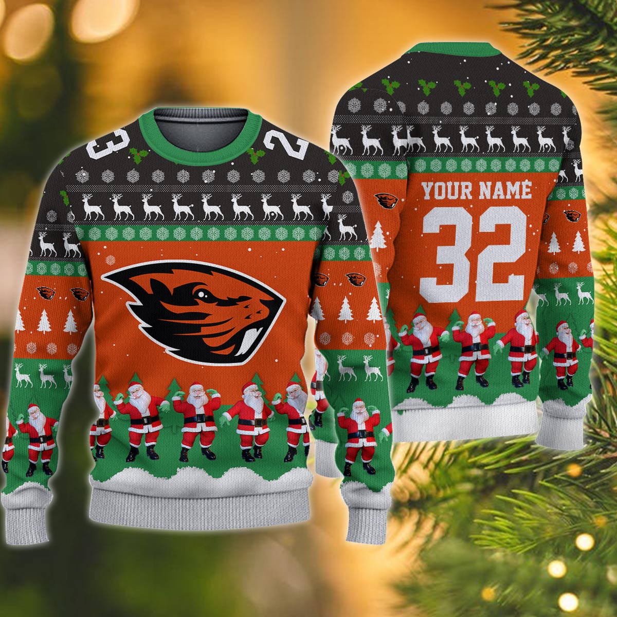 Oregon State Beavers Personalized Christmas Ugly Sweater