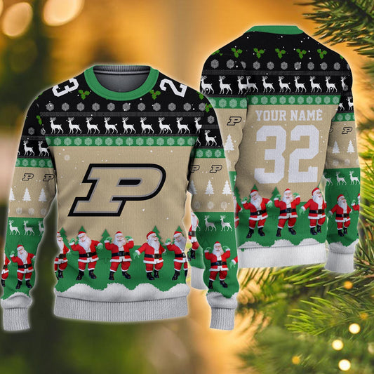 Purdue Boilermakers Personalized Christmas Ugly Sweater