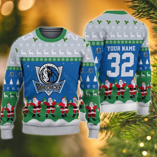 Dallas Mavericks Personalized Christmas Ugly Sweater