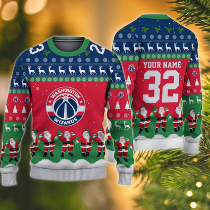 Washington Wizards Personalized Christmas Ugly Sweater