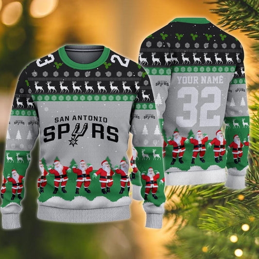 San Antonio Spurs Personalized Christmas Ugly Sweater