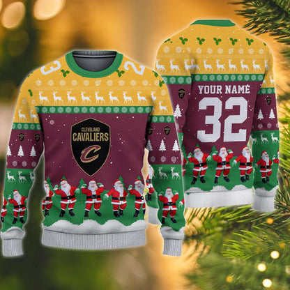 Cleveland Cavaliers Personalized Christmas Ugly Sweater