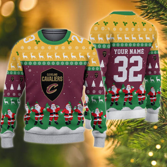 Cleveland Cavaliers Personalized Christmas Ugly Sweater