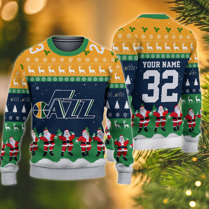 Utah Jazz Personalized Christmas Ugly Sweater