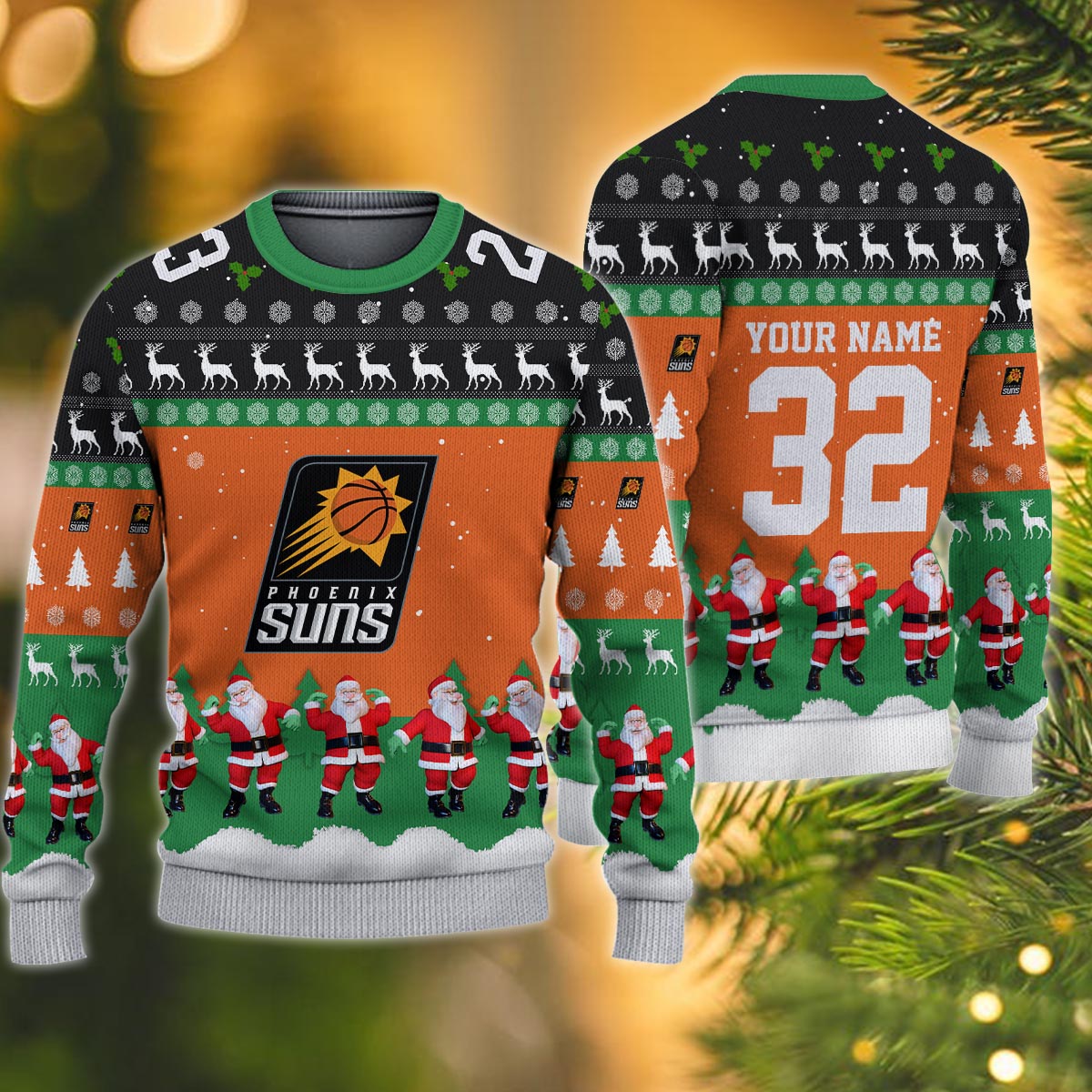 Phoenix Suns Personalized Christmas Ugly Sweater