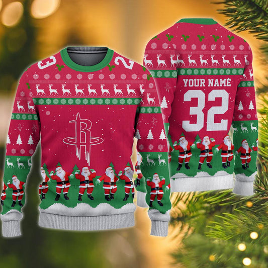 Houston Rockets Personalized Christmas Ugly Sweater