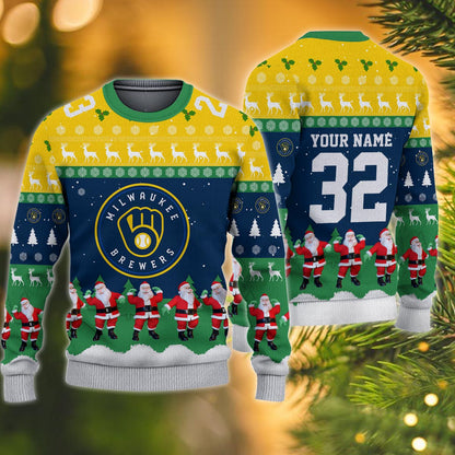 Milwaukee Brewers Personalized Christmas Ugly Sweater