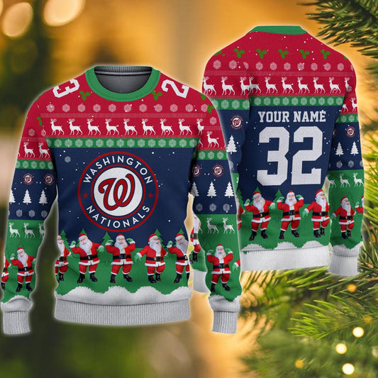 Washington Nationals Personalized Christmas Ugly Sweater