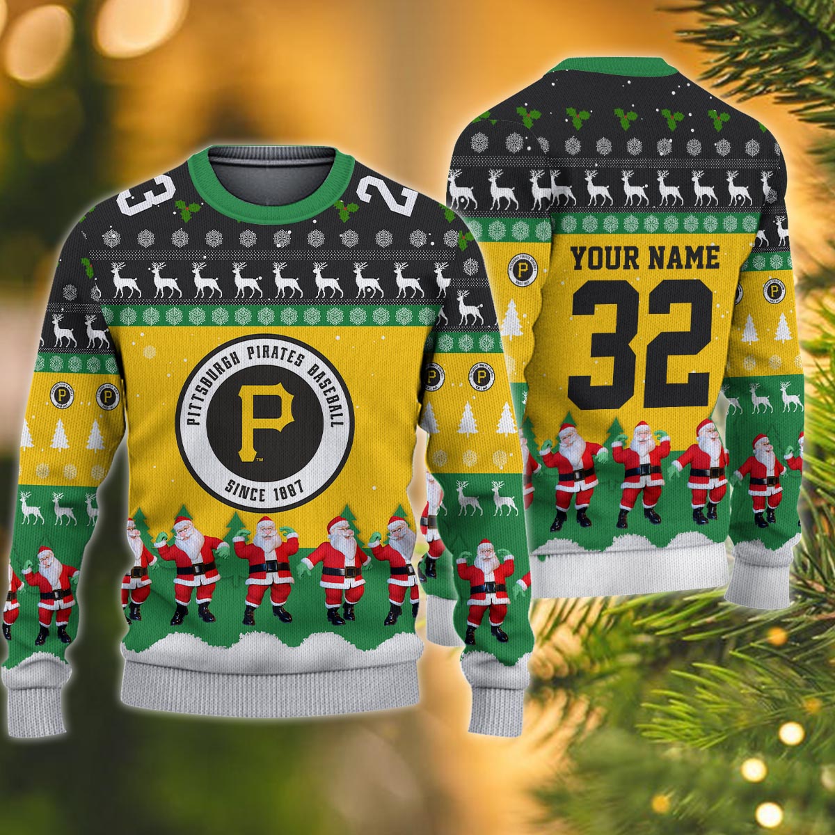 Pittsburgh Pirates Personalized Christmas Ugly Sweater