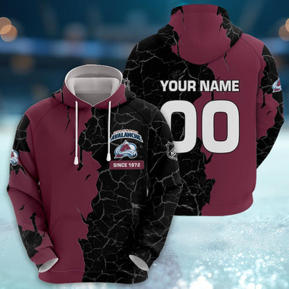 Colorado Avalanche 3d Cracked Design Personalized Apparel
