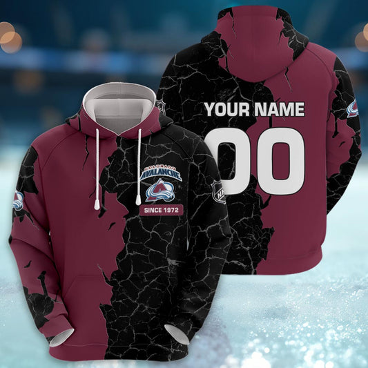 Colorado Avalanche 3d Cracked Design Personalized Apparel
