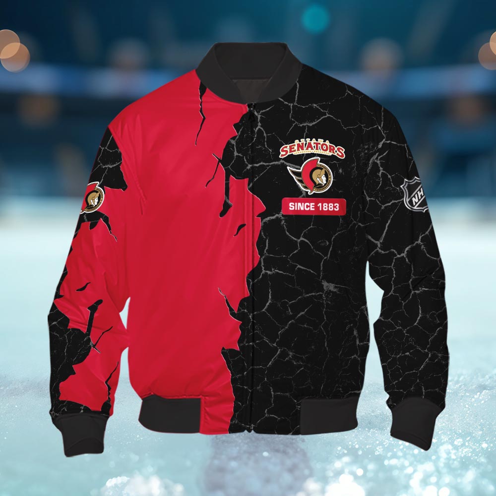 Ottawa Senators 3d Cracked Design Personalized Apparel