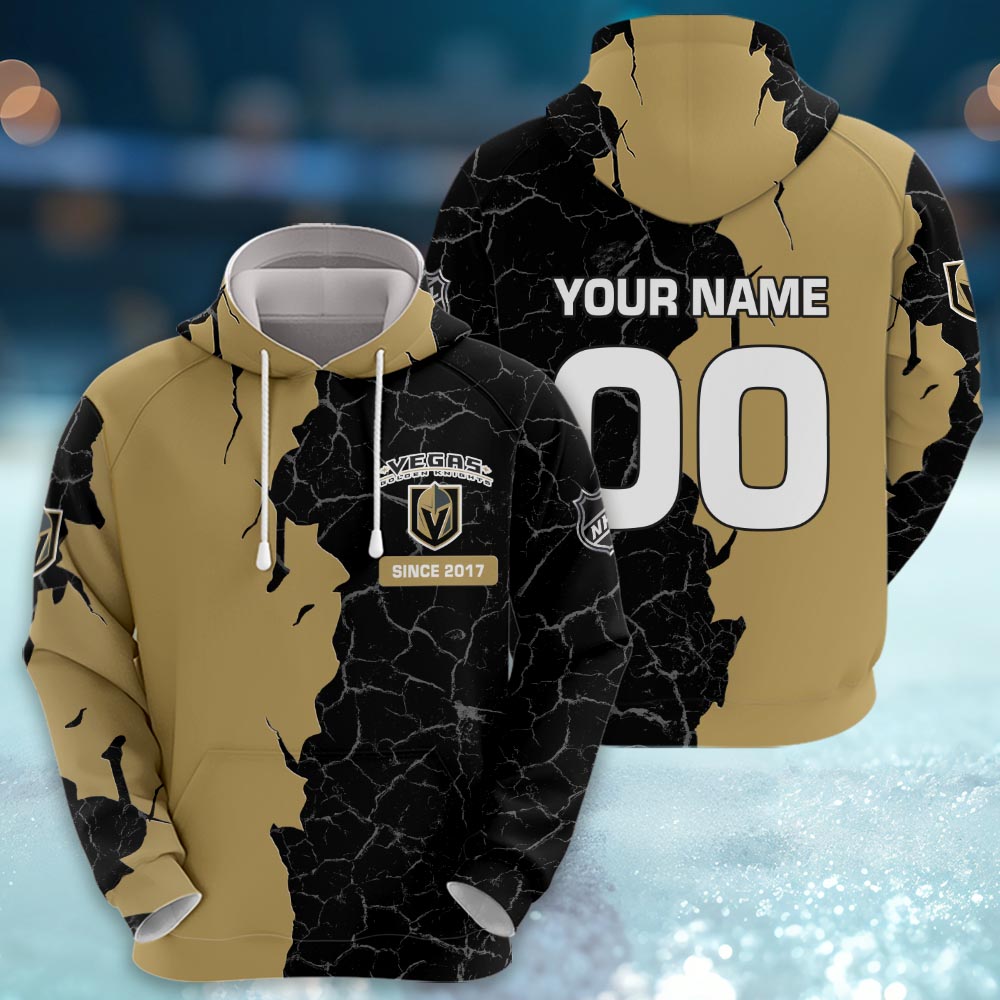 Vegas Golden Knights 3d Cracked Design Personalized Apparel
