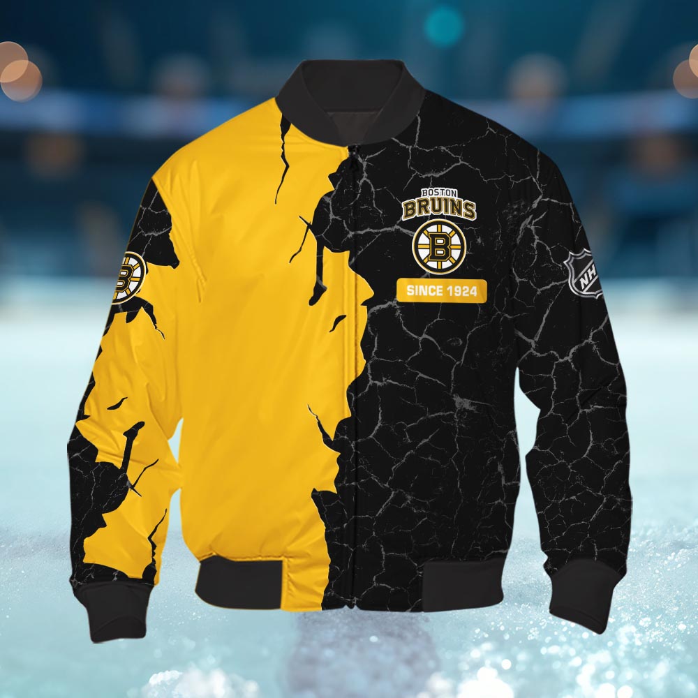 Boston Bruins 3d Cracked Design Personalized Apparel