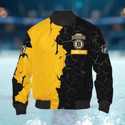 Boston Bruins 3d Cracked Design Personalized Apparel