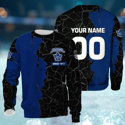 Toronto Maple Leafs 3d Cracked Design Personalized Apparel