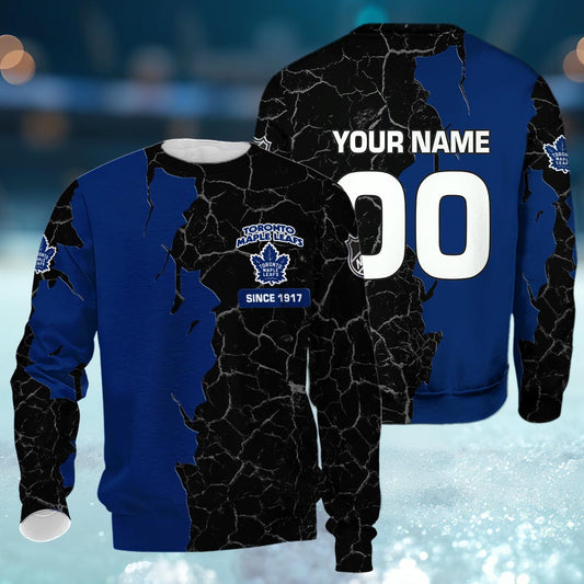 Toronto Maple Leafs 3d Cracked Design Personalized Apparel