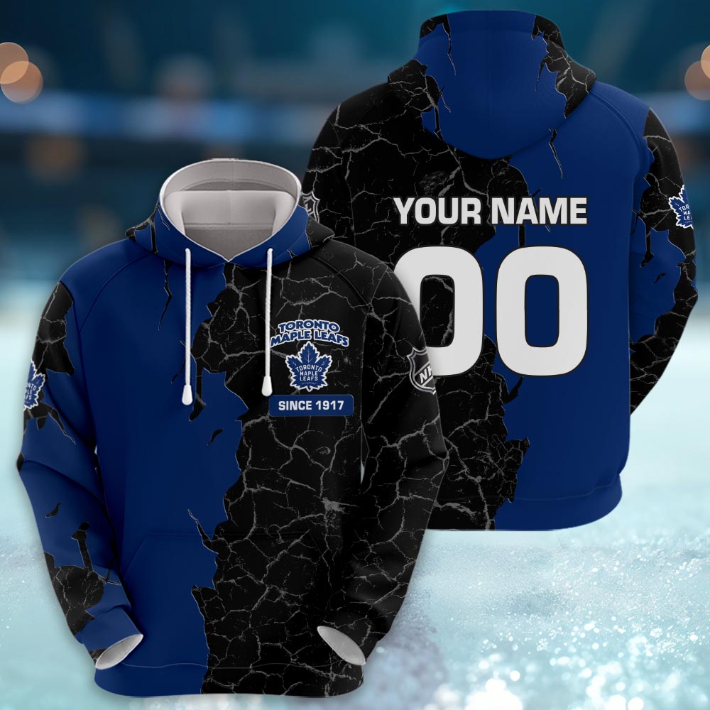 Toronto Maple Leafs 3d Cracked Design Personalized Apparel