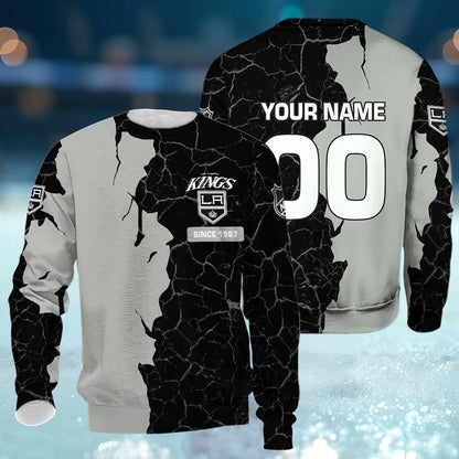 Los Angeles Kings 3d Cracked Design Personalized Apparel