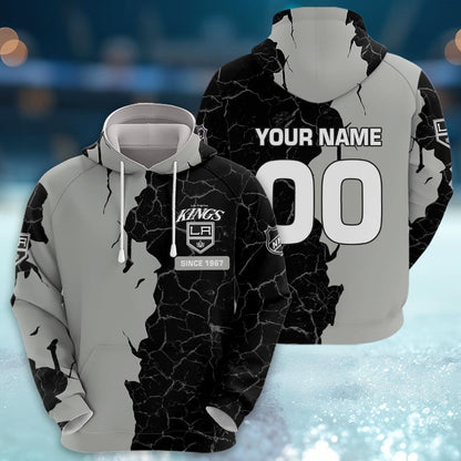 Los Angeles Kings 3d Cracked Design Personalized Apparel