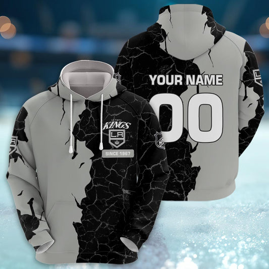 Los Angeles Kings 3d Cracked Design Personalized Apparel