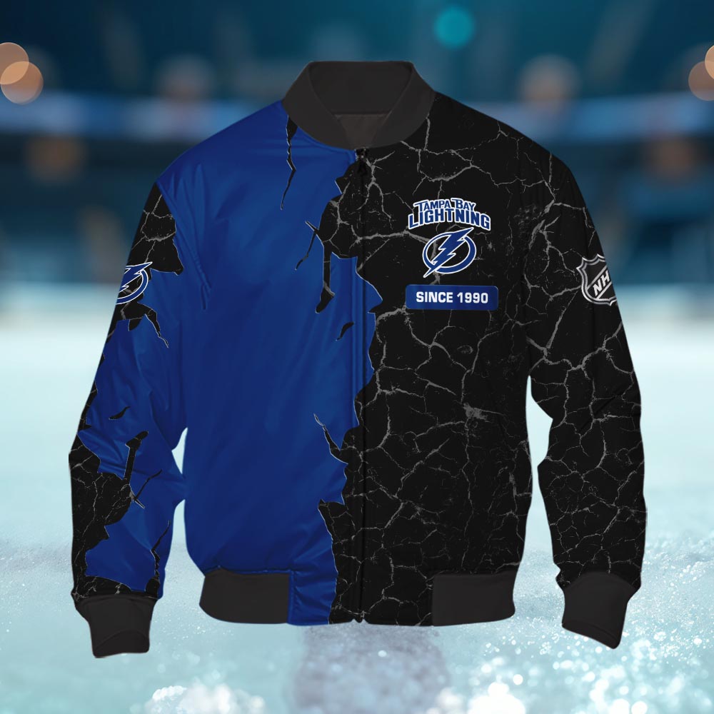 Tampa Bay Lightning 3d Cracked Design Personalized Apparel
