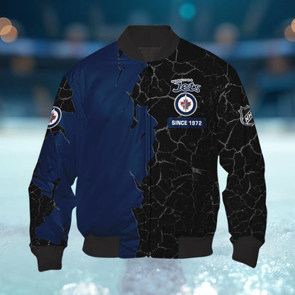 Winnipeg Jets 3d Cracked Design Personalized Apparel