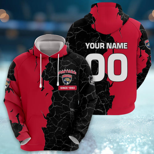 Florida Panthers 3d Cracked Design Personalized Apparel