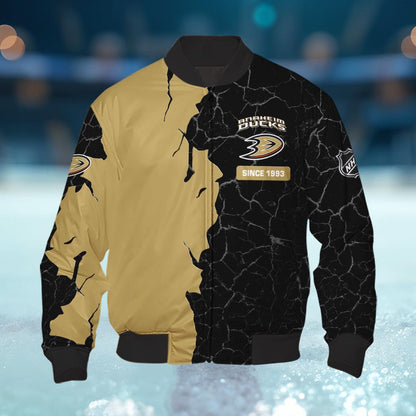 Anaheim Ducks 3d Cracked Design Personalized Apparel