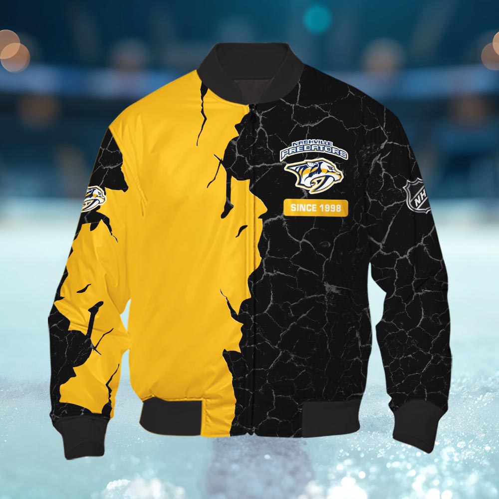 Nashville Predators 3d Cracked Design Personalized Apparel