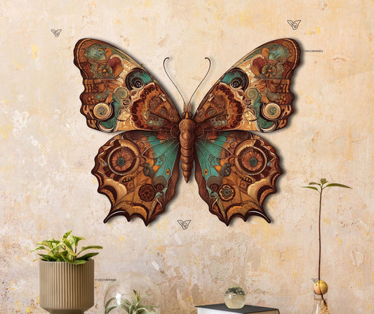 Vintage Butterfly Metal Wall Art – Ornate Bronze Decorative Sign, Gift For Butterfly Lover