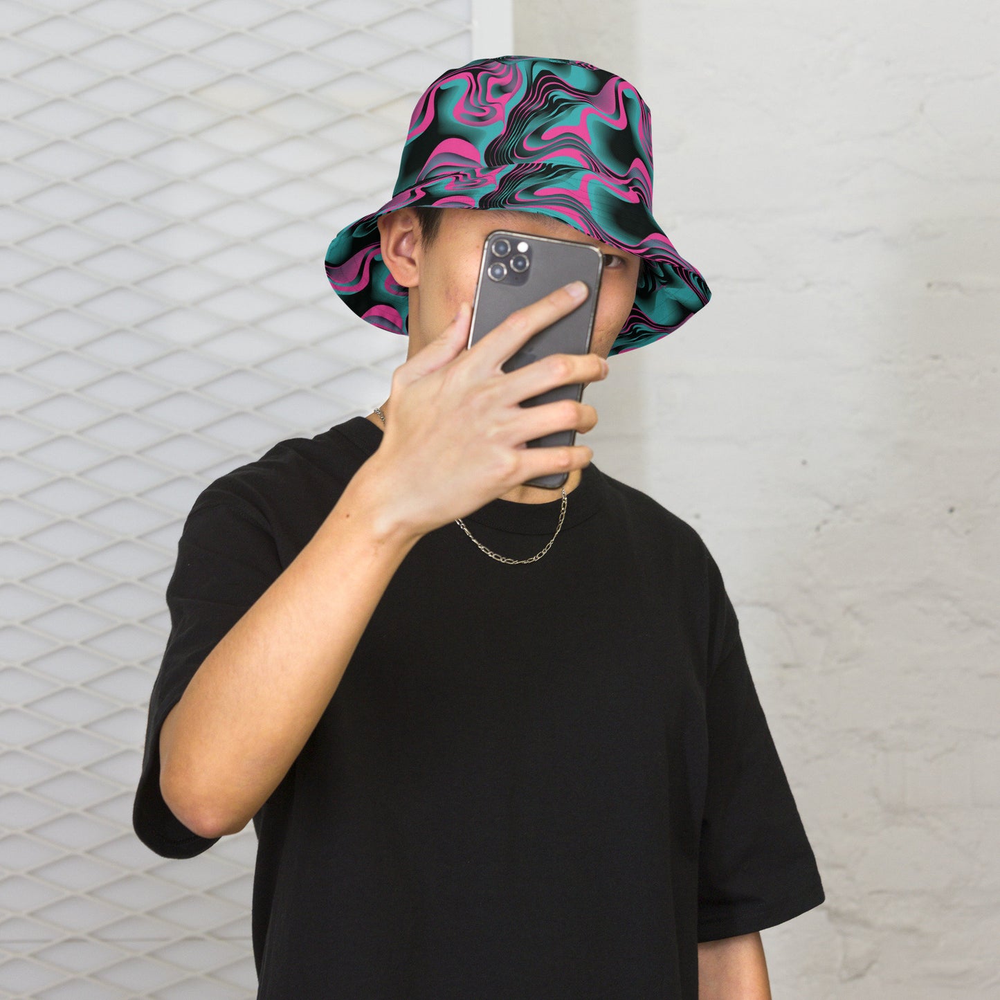 Abstract Swirl Reversible Bucket Hat — Colorful Festival Unisex Sun Hat