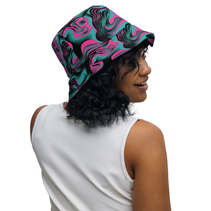 Abstract Swirl Reversible Bucket Hat — Colorful Festival Unisex Sun Hat