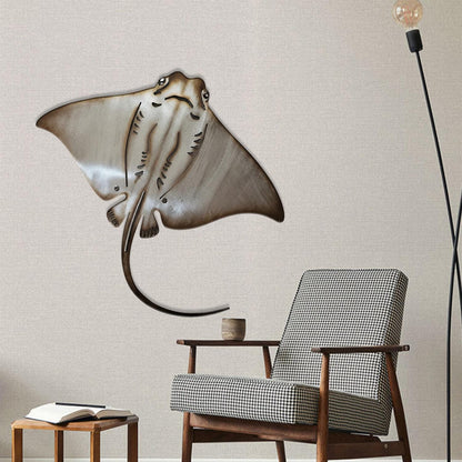 Stingray Metal Wall Art – Coastal Ocean Sculpture, Housewarming Gift For Beach Home Lovers