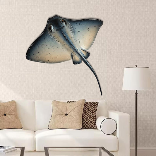 Stingray Metal Wall Art – Manta Ray Ocean Wall Decor, Gift For Beach House Or Coastal Home