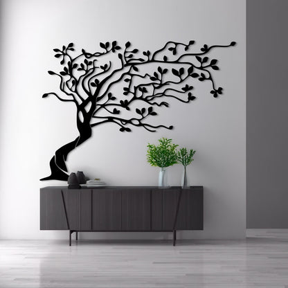 Large Metal Tree Wall Art — Oversized Nature Sculpture, Modern Metal Hanging Decor With 3d Floating Effect For Living Room & Bedroom