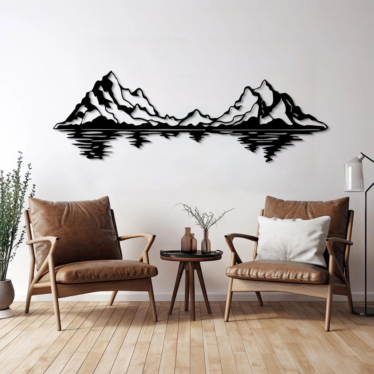 Luxury Metal Mountain Wall Art — Modern Landscape Steel Sculpture, Minimalist Nature Wall Hanging For Living Room & Cabin Decor