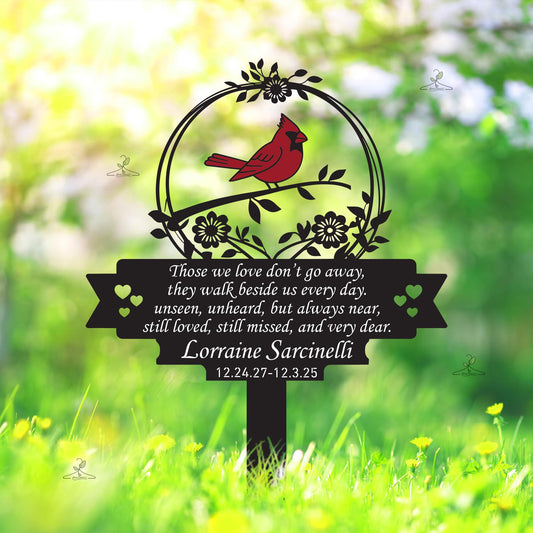 Personalized Cardinal Memorial Garden Stake – Custom Name Sympathy Sign, Gift For Loss Of A Loved One