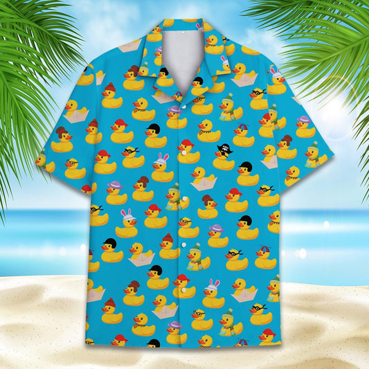 Tropical Rubber Duck Hawaiian Shirt — Unisex Aloha Button-Down