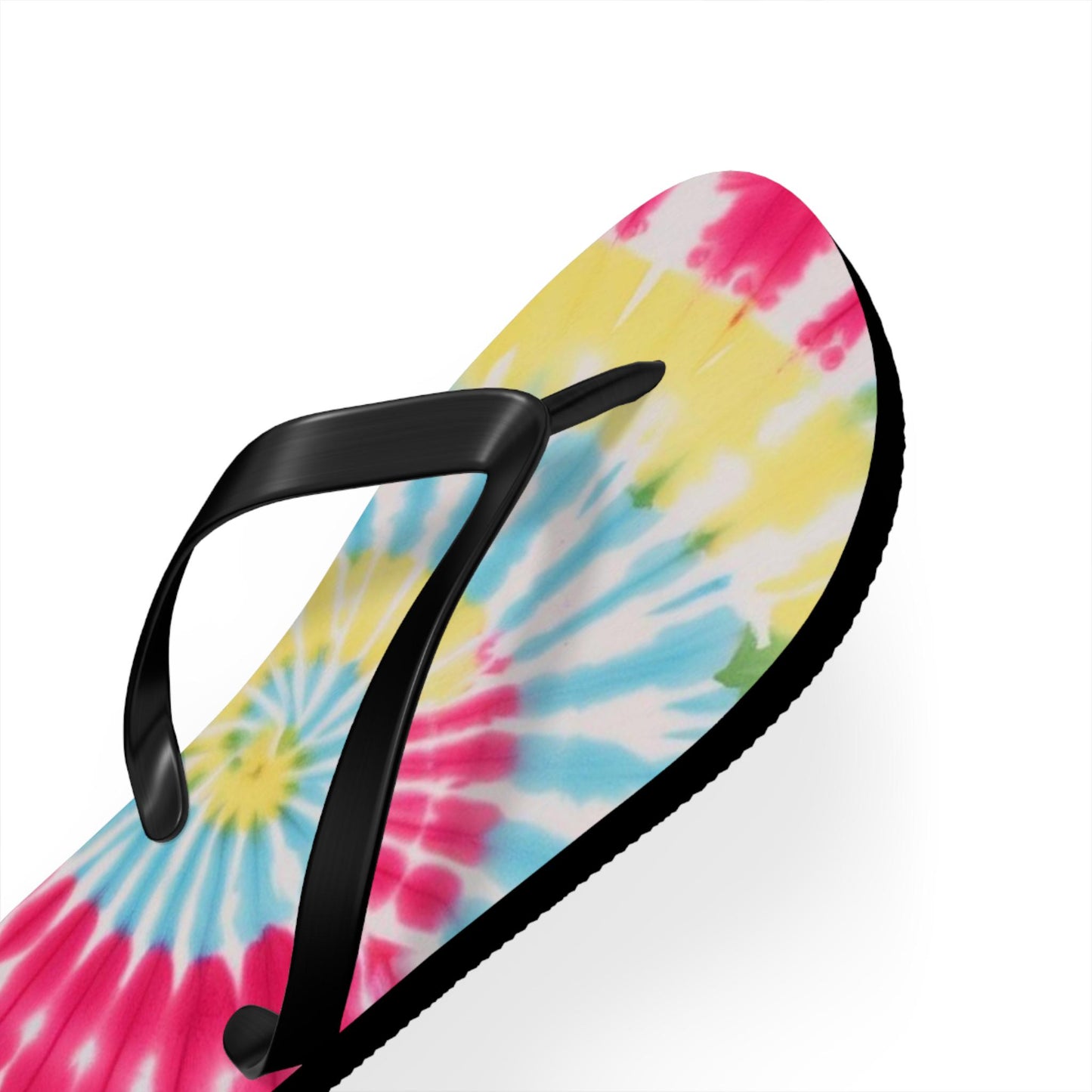 Pastel Rainbow Tie Dye Flip Flops — Unisex Spiral Summer Sandals
