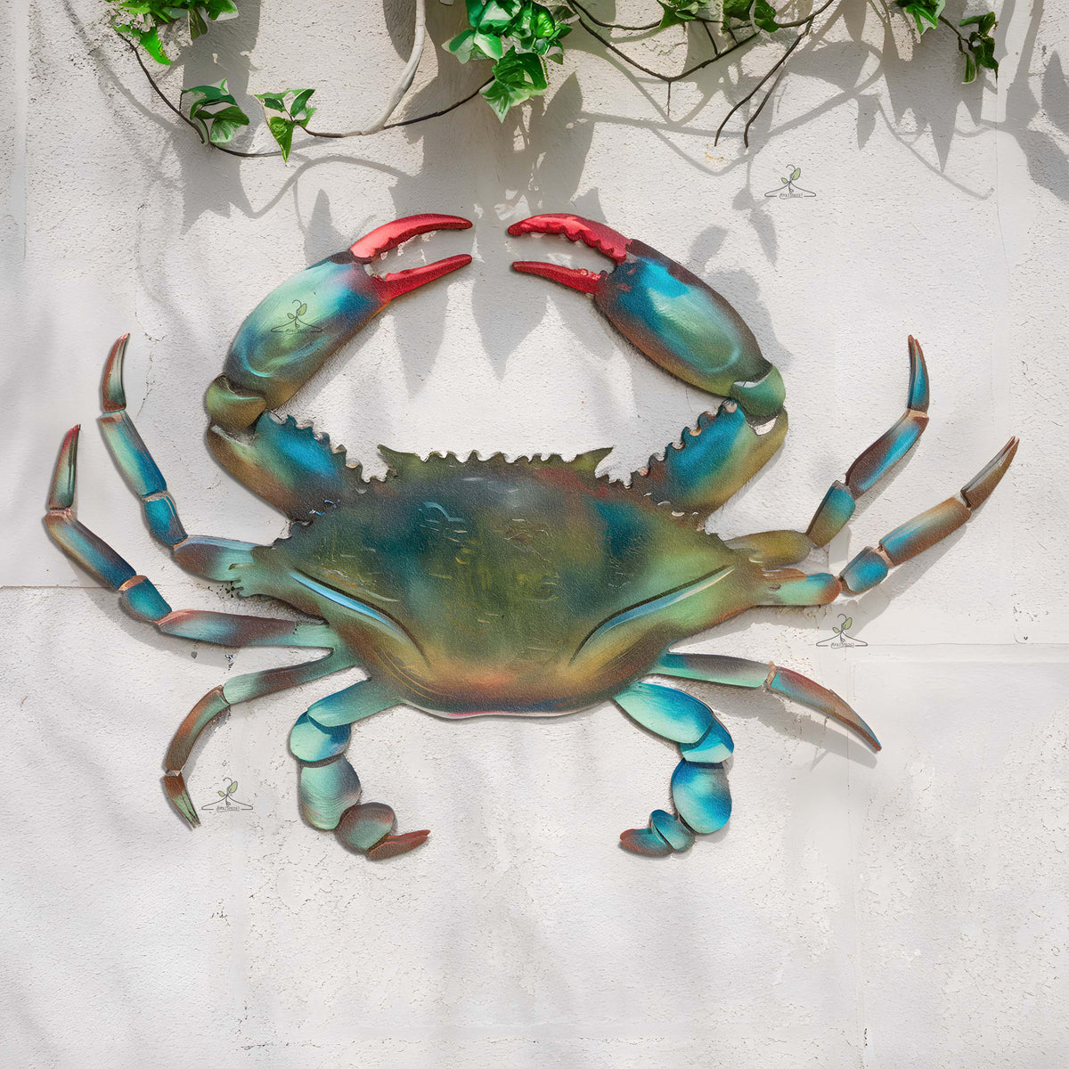 Blue Crab Metal Wall Art – Coastal Beach House Decor, Gift For Crab Lover