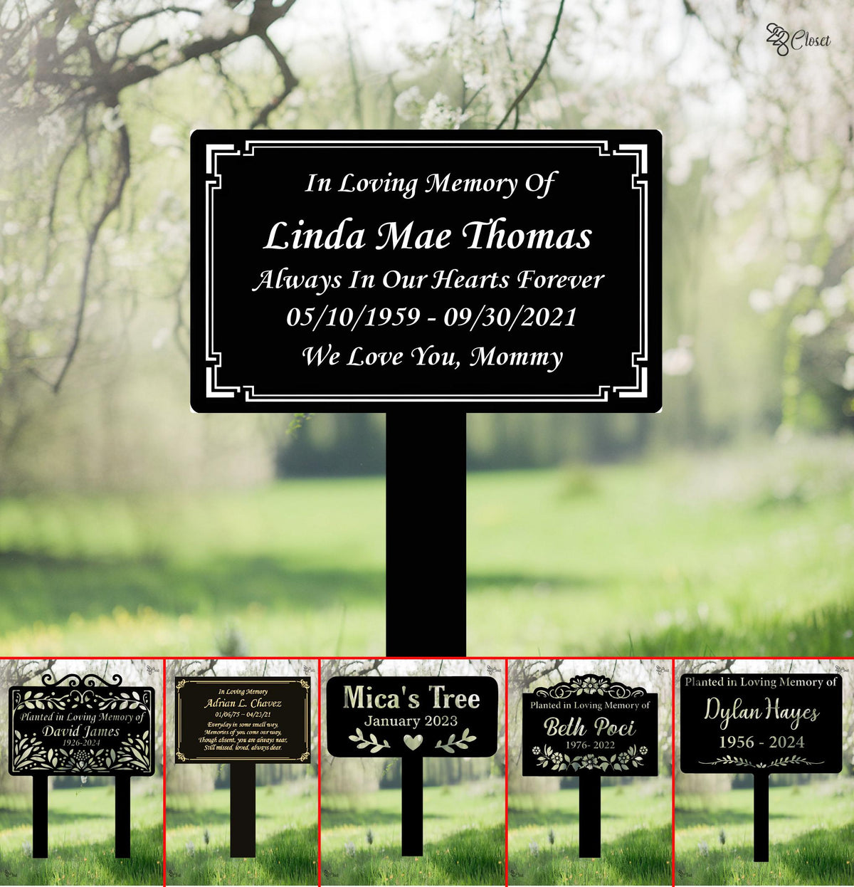 Personalized In Loving Memory Yard Sign, Custom Name Dates And Message – Memorial Garden Decor, Sympathy Gift
