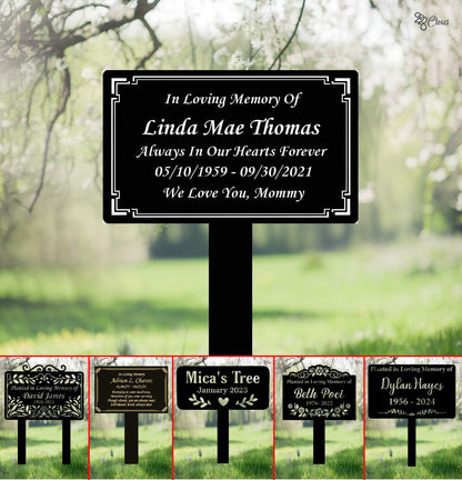 Personalized In Loving Memory Yard Sign, Custom Name Dates And Message – Memorial Garden Decor, Sympathy Gift