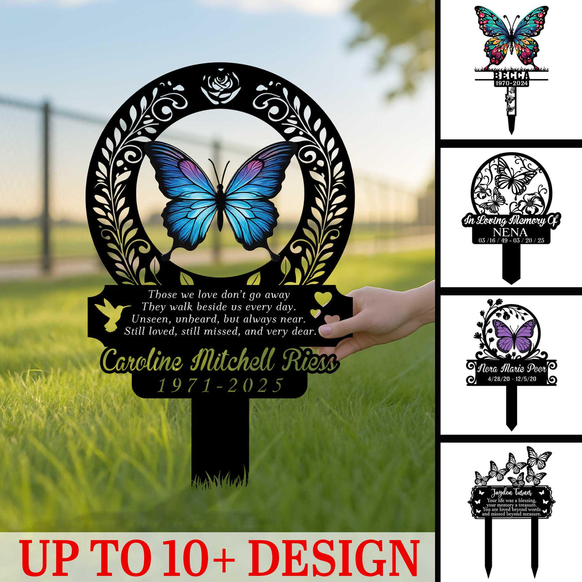Personalized Butterfly Memorial Garden Stake – Custom Name And Date Marker, Sympathy Gift