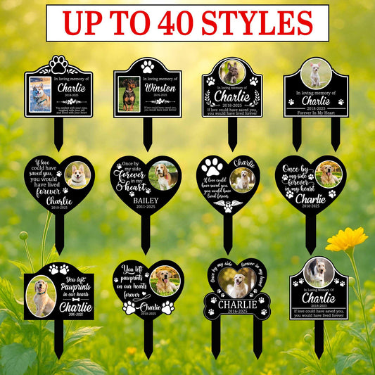 Personalized Dog Memorial Garden Stake – Custom Photo & Name Pet Loss Sympathy Sign