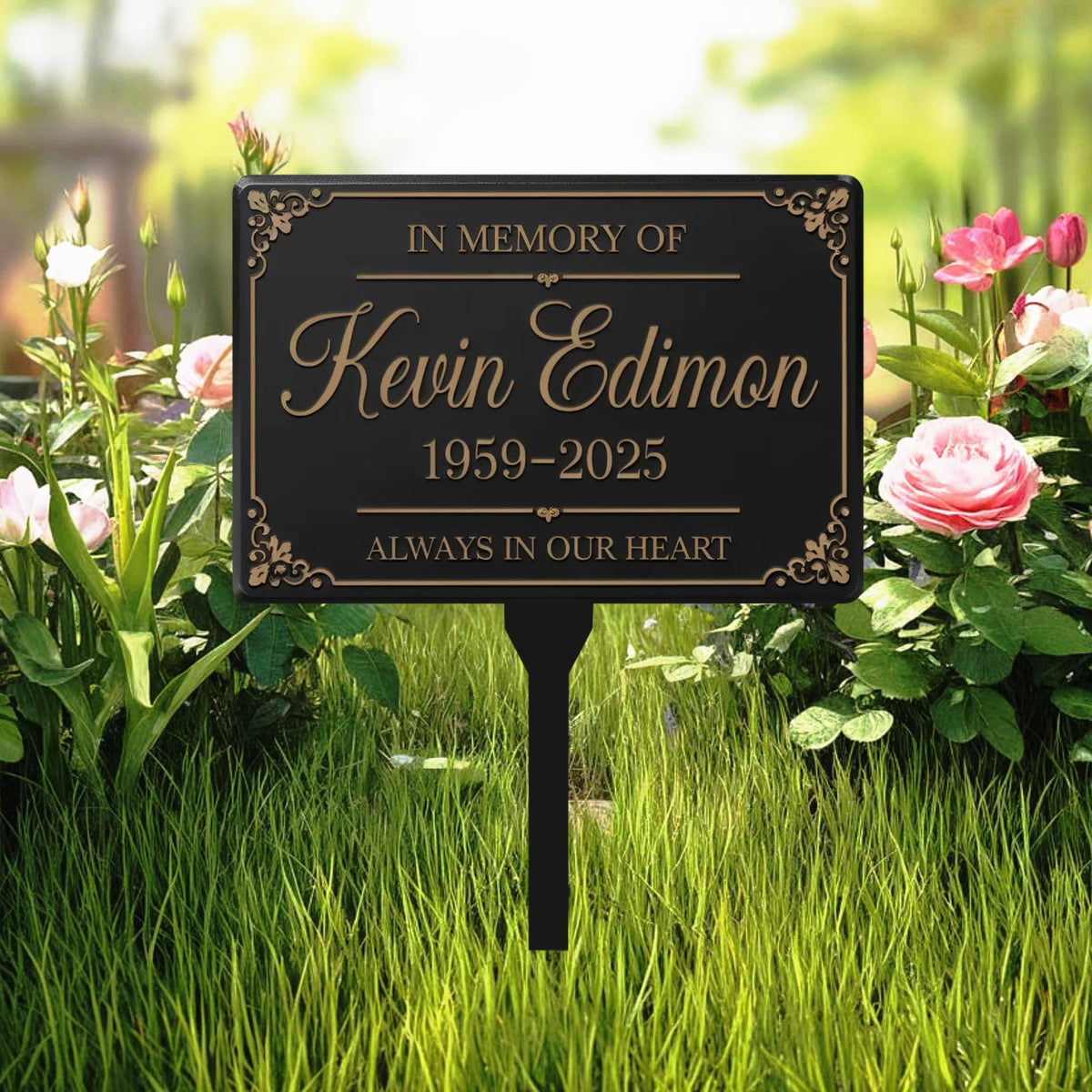 Personalized Memorial Grave Marker – Custom Name & Dates Cemetery Stake, Gift For Loss Of A Loved One